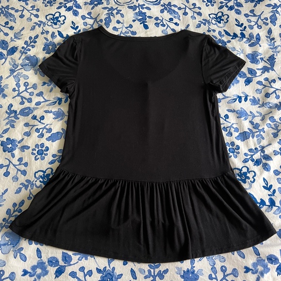 NWOT Women's American Eagle Soft & Sexy Embroidered Floral Black Knit Top XS - Picture 16 of 16